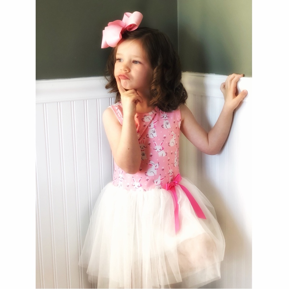 NWT girls Bunny dress pink Spring Easter dress